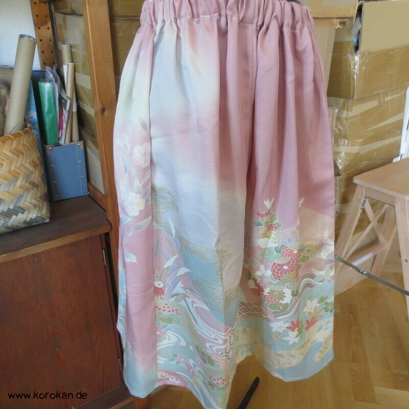 japanischer Upcycling Rock mit Gummizug in der Taille