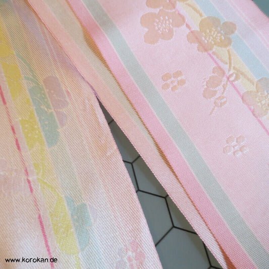 Sakura und Streifen Date Jime Obi für Juban