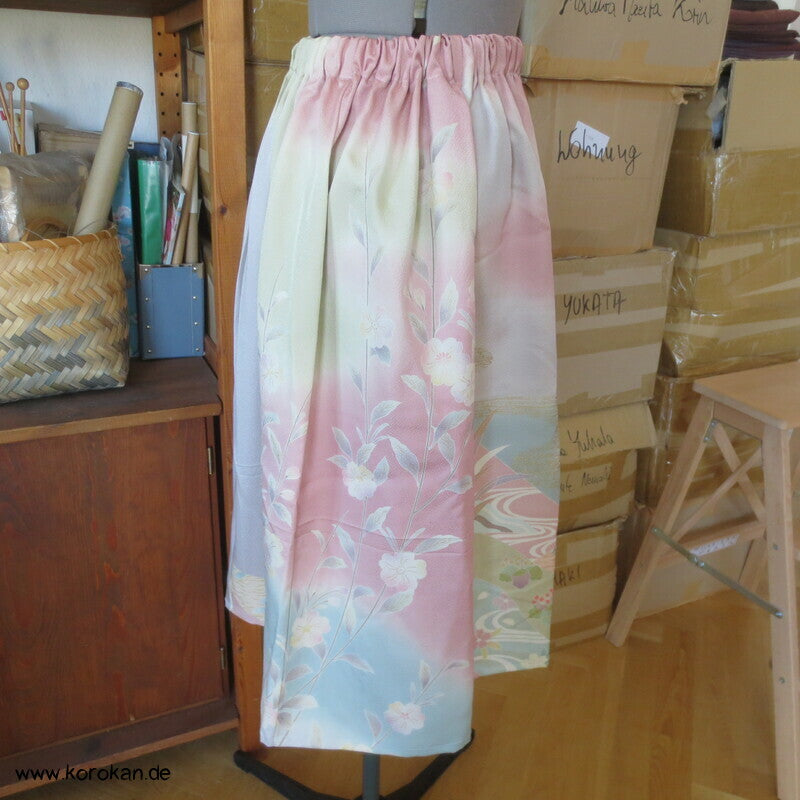 japanischer Upcycling Rock mit Gummizug in der Taille