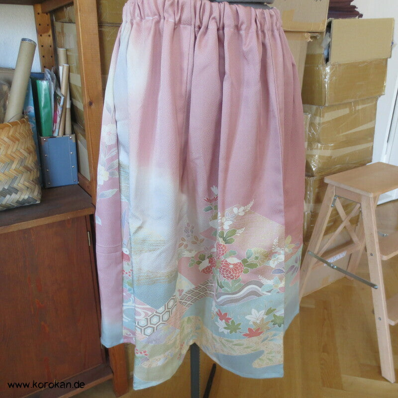 japanischer Upcycling Rock mit Gummizug in der Taille