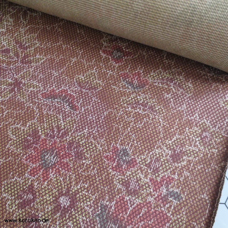 Herbst Blumen und Blätter Seidenstoff für Kimono, Druckmuster