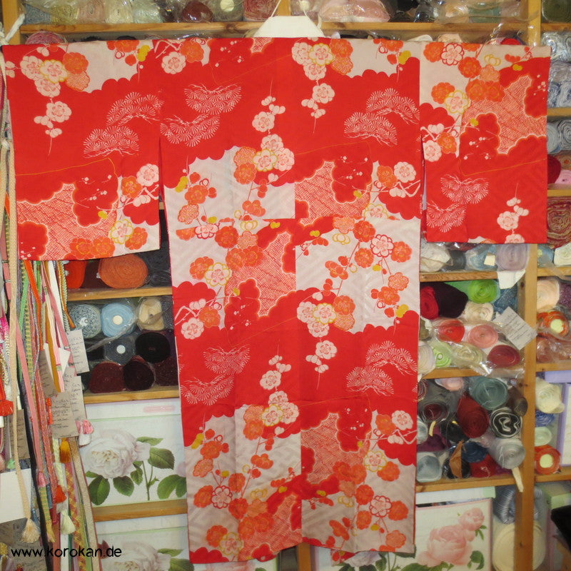 bunte Seide Juban Kimono