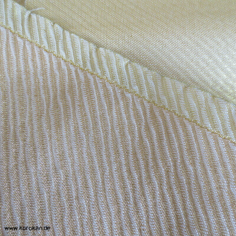 Goldbrokat Stoffrest, Kimono oder Obi, diagonaler Streifen