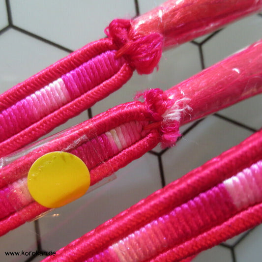 rosa weiß quer gestreifter Obijime, Seide