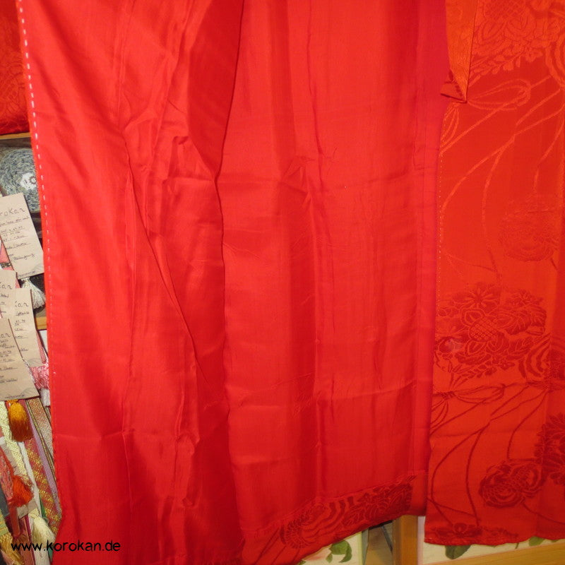 rote Phönix Seide Juban Kimono