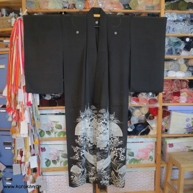 Nadeshiko Rho Seide Tomesode Kimono - ungefüttert, halbtransparent