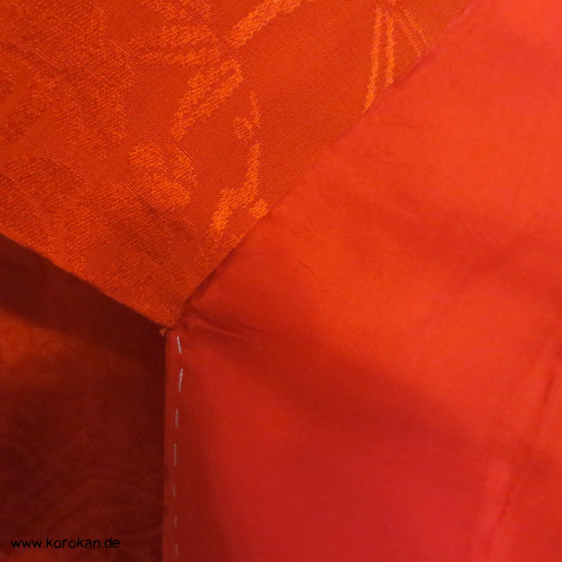 rote Phönix Seide Juban Kimono