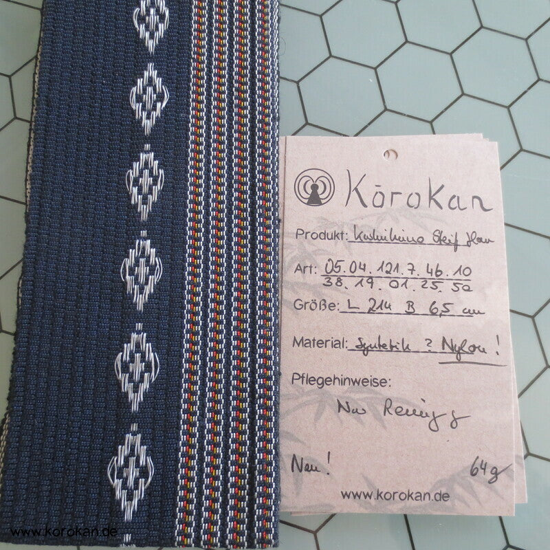 blau gestreifter Datejime Band zum Binden des Juban Unterkimono