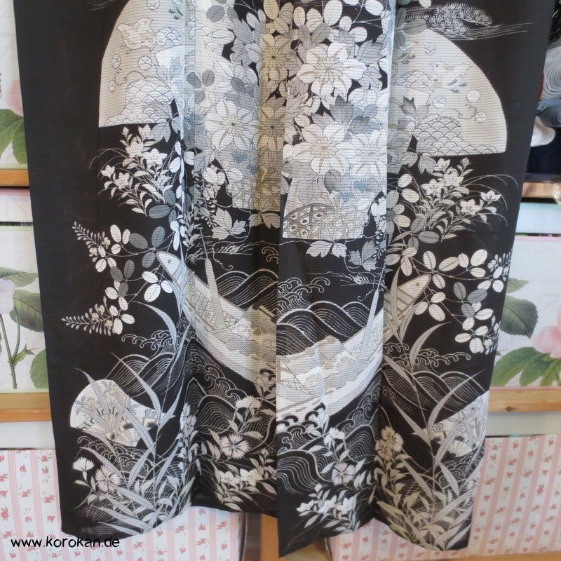 Nadeshiko Rho Seide Tomesode Kimono - ungefüttert, halbtransparent