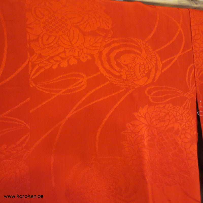 rote Phönix Seide Juban Kimono