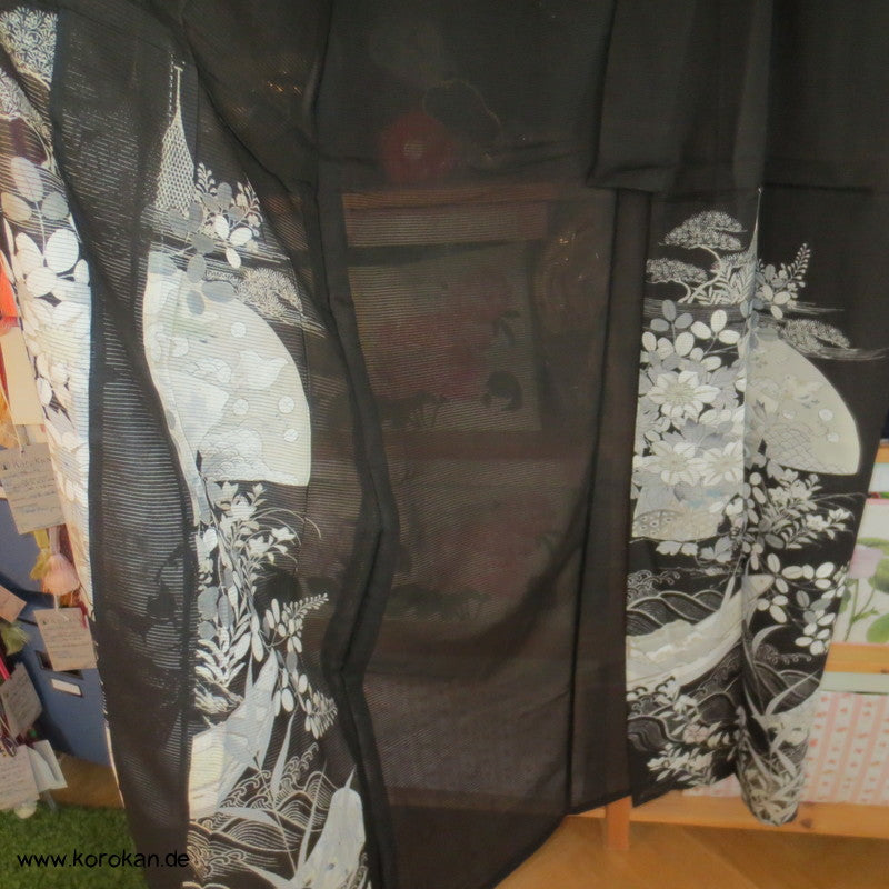 Nadeshiko Rho Seide Tomesode Kimono - ungefüttert, halbtransparent