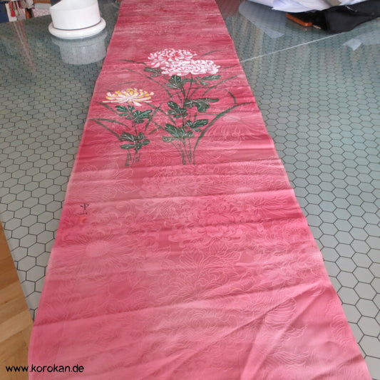 handgemalten Chrysanthemen Kimono Seide Panel
