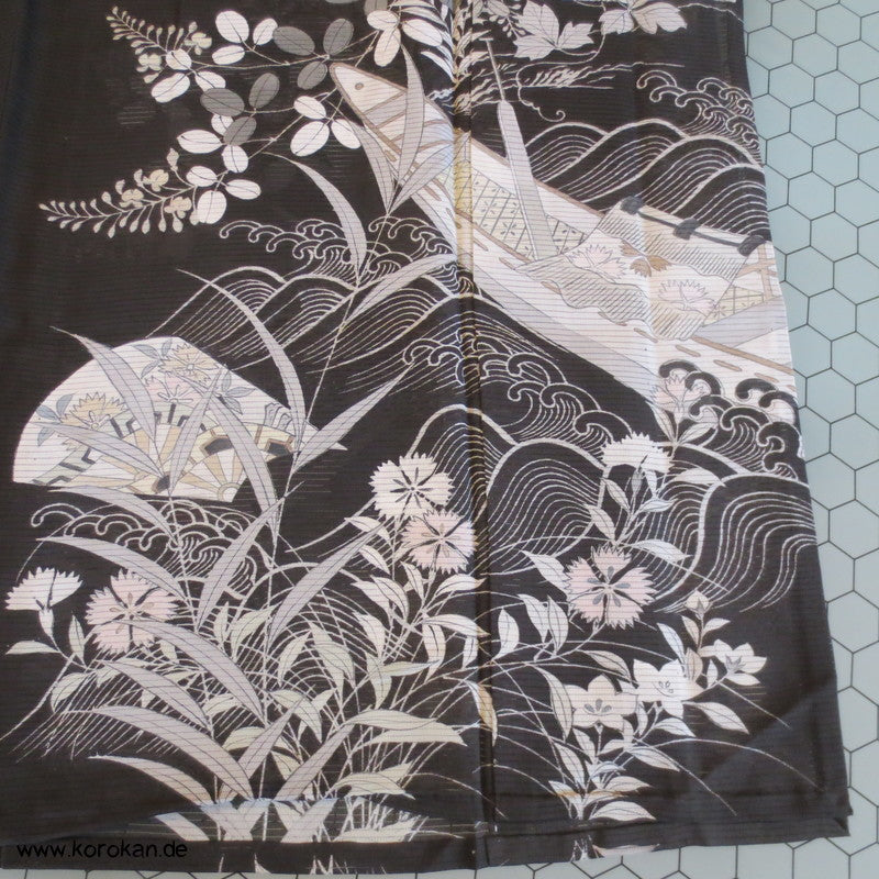 Nadeshiko Rho Seide Tomesode Kimono - ungefüttert, halbtransparent