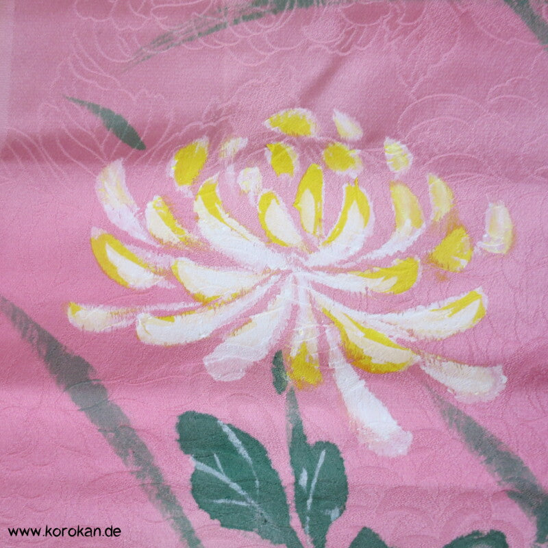 handgemalten Chrysanthemen Kimono Seide Panel