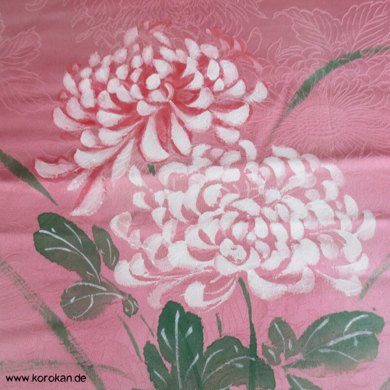 handgemalten Chrysanthemen Kimono Seide Panel