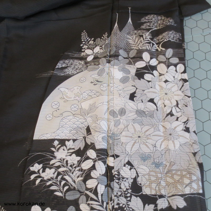 Nadeshiko Rho Seide Tomesode Kimono - ungefüttert, halbtransparent