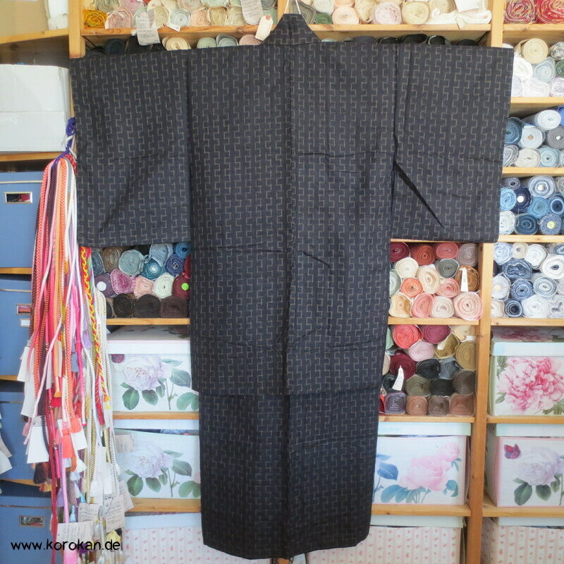 Tsumugi Ensemble Set Haori und Kimono, Kasuri Stufen