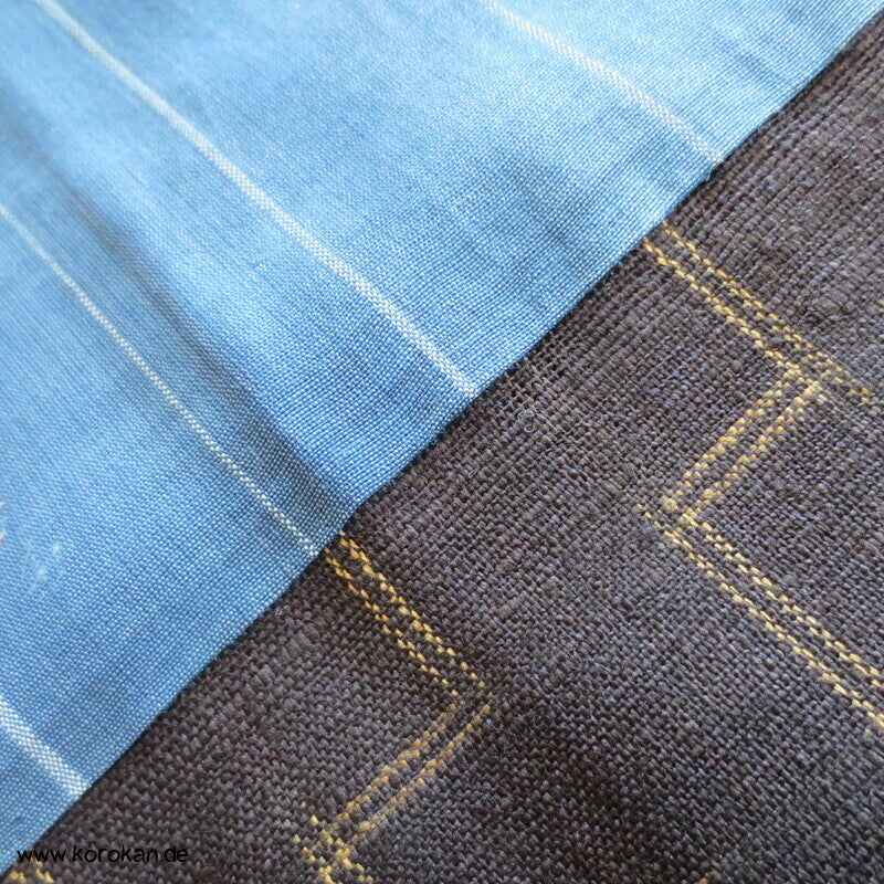 Tsumugi Ensemble Set Haori und Kimono, Kasuri Stufen