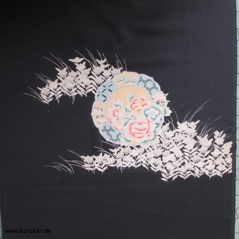 Spiegel Tomesode Kimono Seidenstoff Rolle