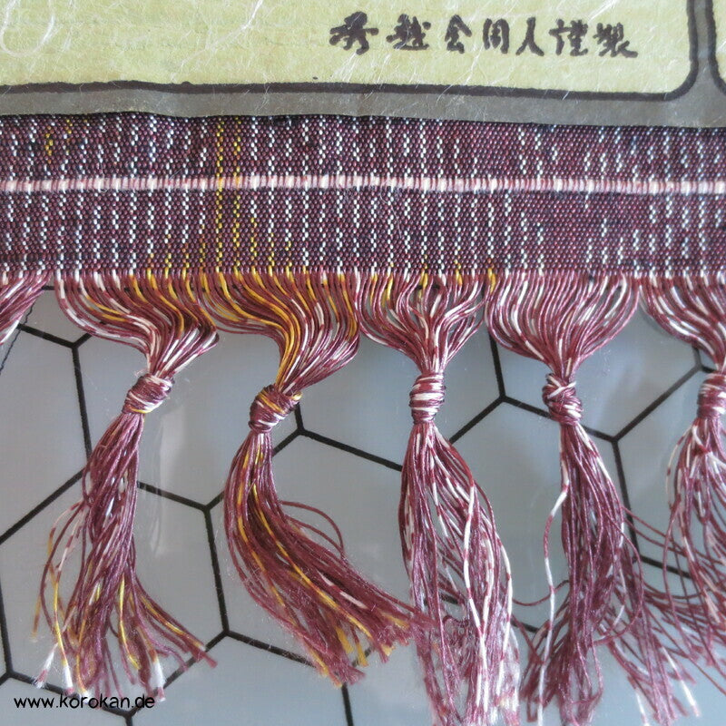 Winterzweige Kasuri aubergine Tsumugi Kimono Seide