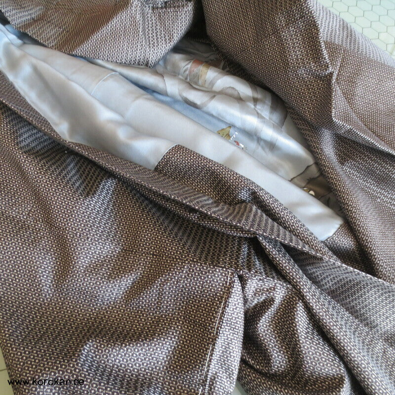 Tiger und Drachen Futter Tsumugi Kasuri Haori Männer Kimono Jacke