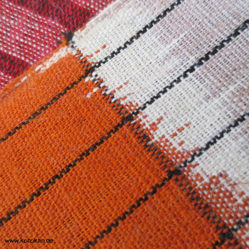 Päonien Ornamente Kett Kasuri Kimono Baumwollstoff