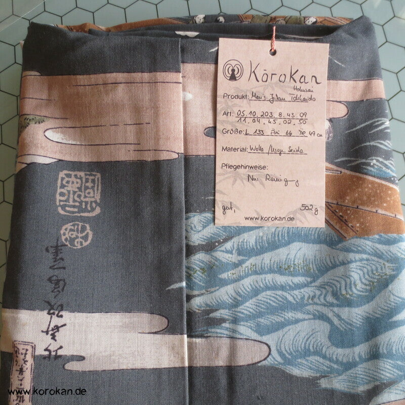 Tokkaido Szenen Wollmuslin Juban Unterkimono
