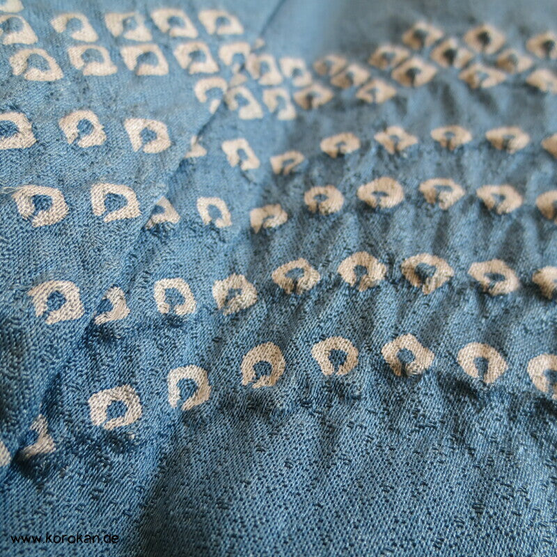 feine Shibori Wellen, Pinien, Wisteria, Päonien Seidencrepe Furisode Kimono
