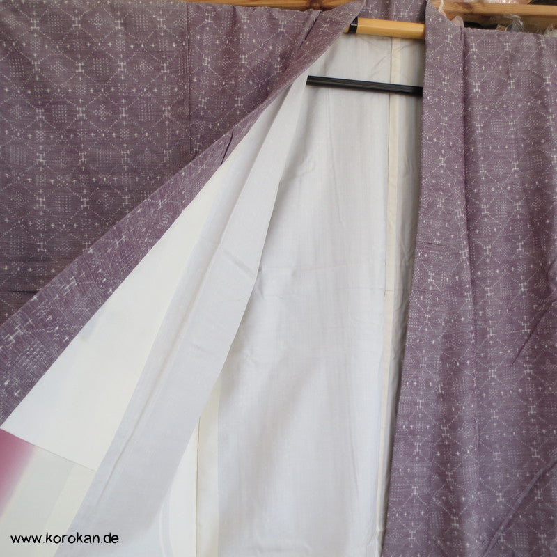Karo - Rauten Drehermuster Tsumugi Seiden Kimono