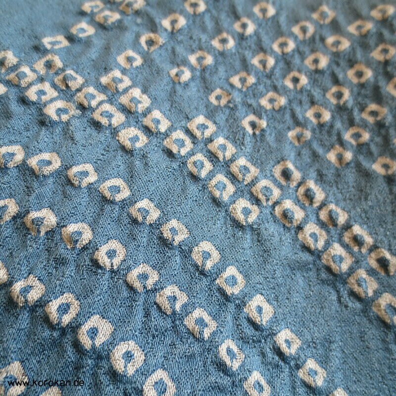 feine Shibori Wellen, Pinien, Wisteria, Päonien Seidencrepe Furisode Kimono