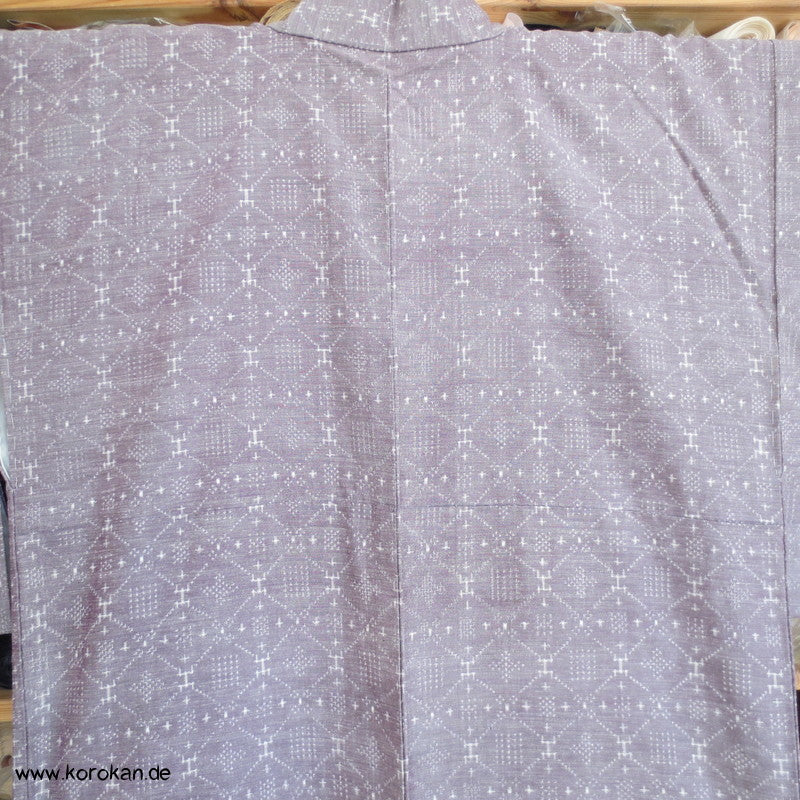 Karo - Rauten Drehermuster Tsumugi Seiden Kimono