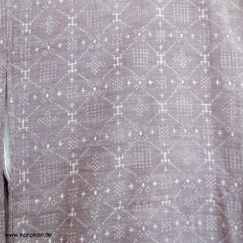 Karo - Rauten Drehermuster Tsumugi Seiden Kimono