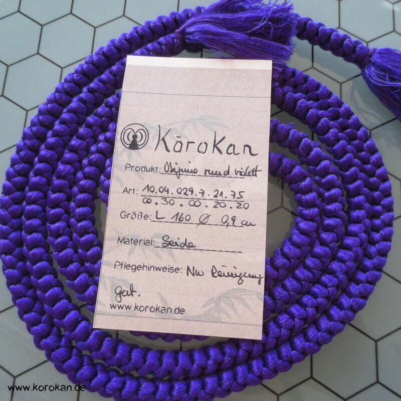 Seiden Obijime Kimonoband, rund, violett