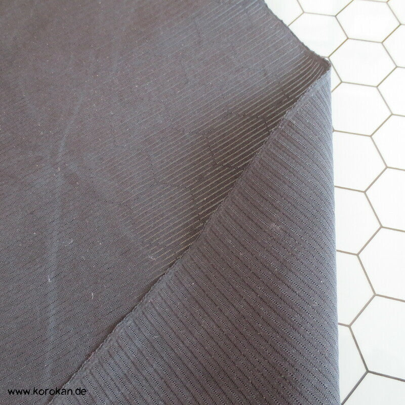 schwarzer Rho Kimono Seidenstoff mit Mon, vorgewaschen