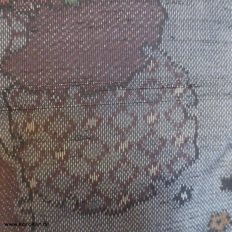 Schneeflocken, Blumen Kasuri Tsumugi Seiden Kimono