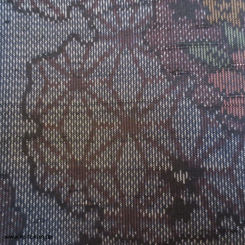 Schneeflocken, Blumen Kasuri Tsumugi Seiden Kimono