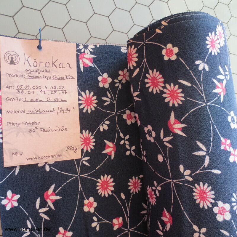 Shippo Blumenkreise Kimono Chirimen Crepe