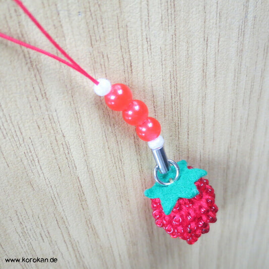 Handy Netsuke Glasperlen Erdbeere