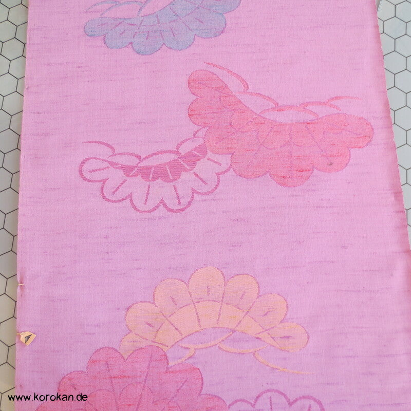 Kimono Tanmono Stoffrolle Wollmisch Jacquard Pinien in fliederrosa