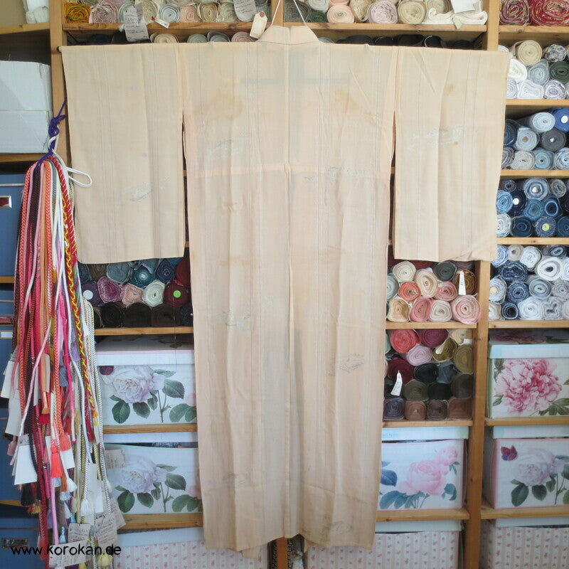 silberne Koi in blauem Wasser Araihari Kimono Seidenjacquard Decoupé Georgette