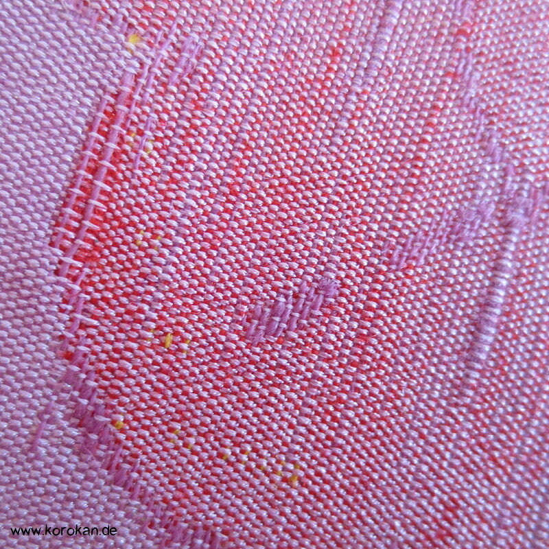 Kimono Tanmono Stoffrolle Wollmisch Jacquard Pinien in fliederrosa