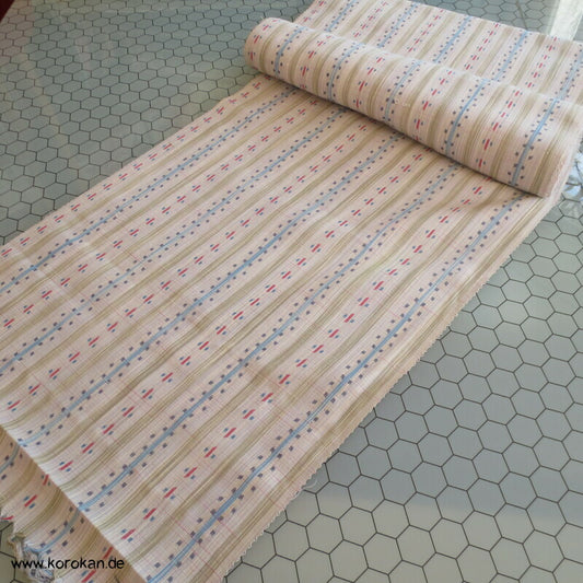 unterbrochene Streifen Seide/ Wolle Kettkasuri Kimono Stoff