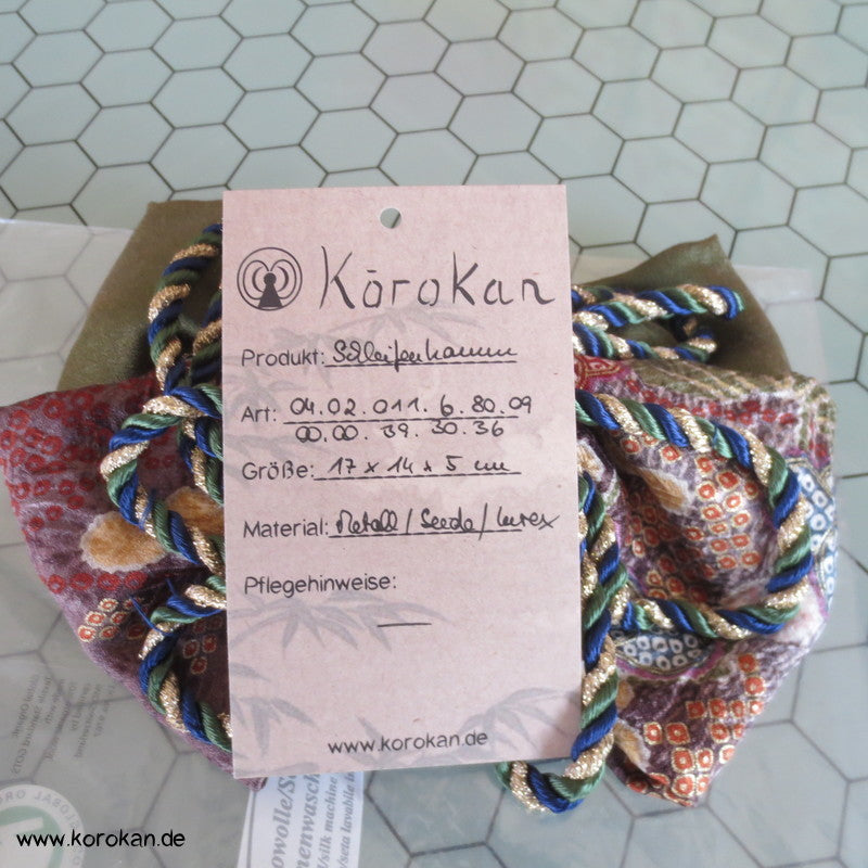 Kanzashi Haarschmuck auf Kamm - bunte Bänder