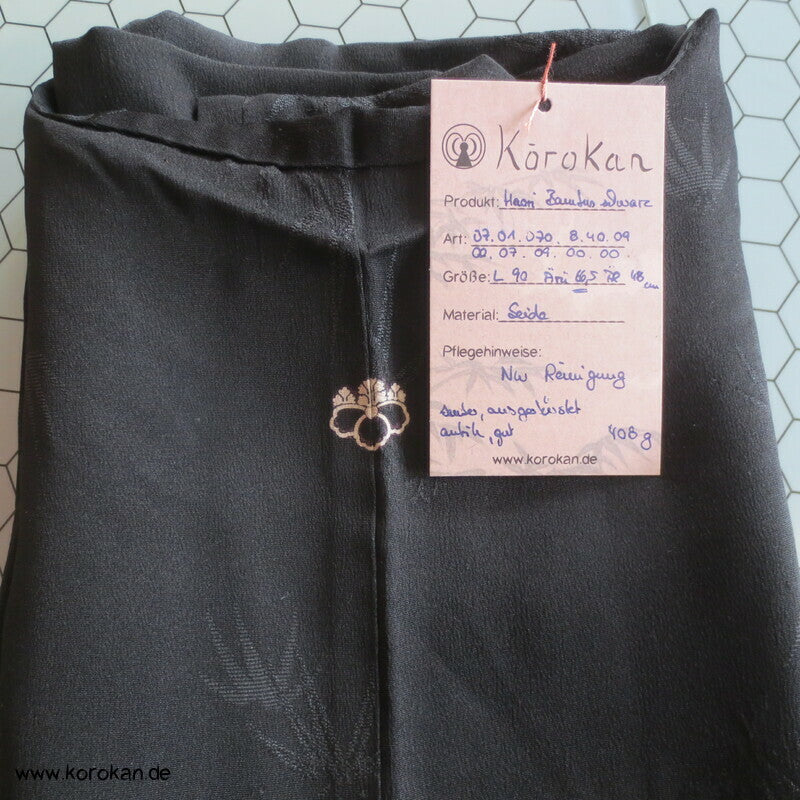 gewebter Bambus schwarze Haori Kimono Jacke