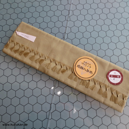 Hakkake khaki Honan Seide unteres Kimono Futter - mit Troddeln