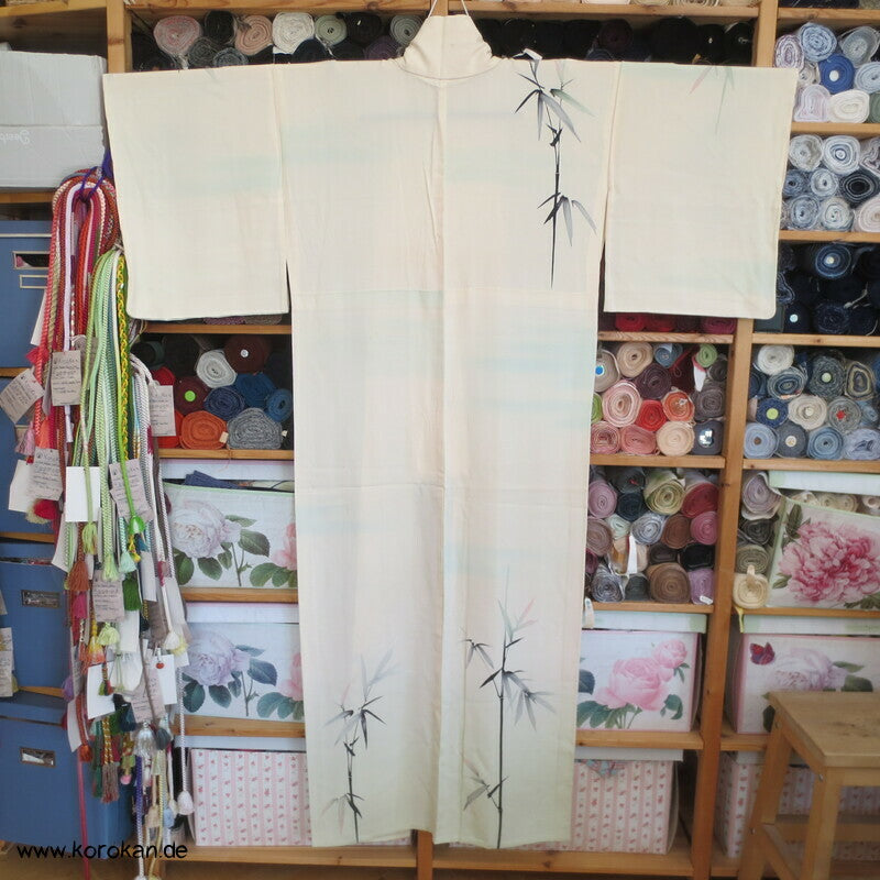 gemalter Bambus Hitoe Homongi Kimono