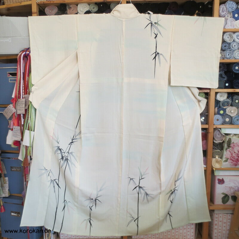 gemalter Bambus Hitoe Homongi Kimono