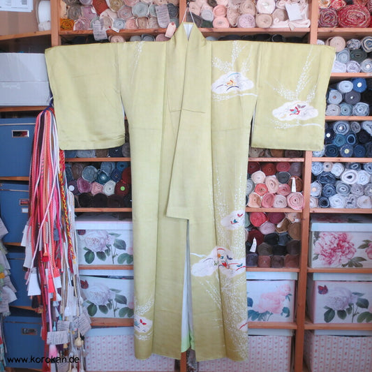 Homongi Kimono Schmetterlingswolken in Seidendamast