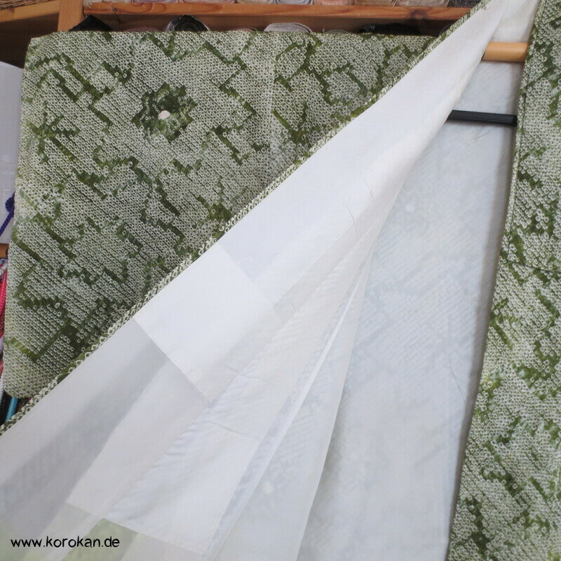 Full Shibori Seidendamast Blüten Komon Kimono