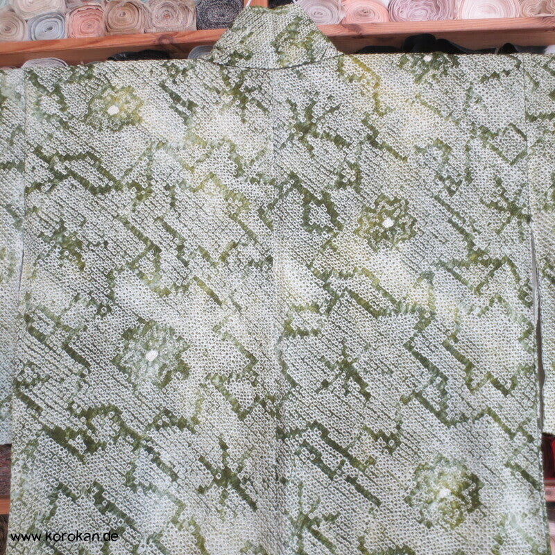 Full Shibori Seidendamast Blüten Komon Kimono